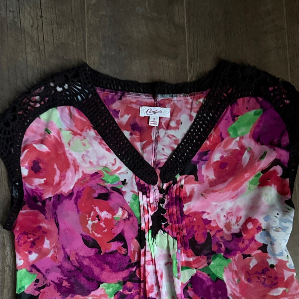 Candie's Pink and Purple Tie-Dye Top